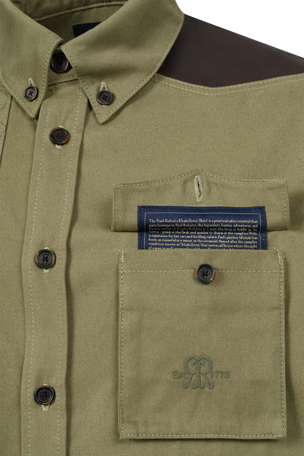 Paul Roberts Khaki Fever Shirt in Olive - Image 5