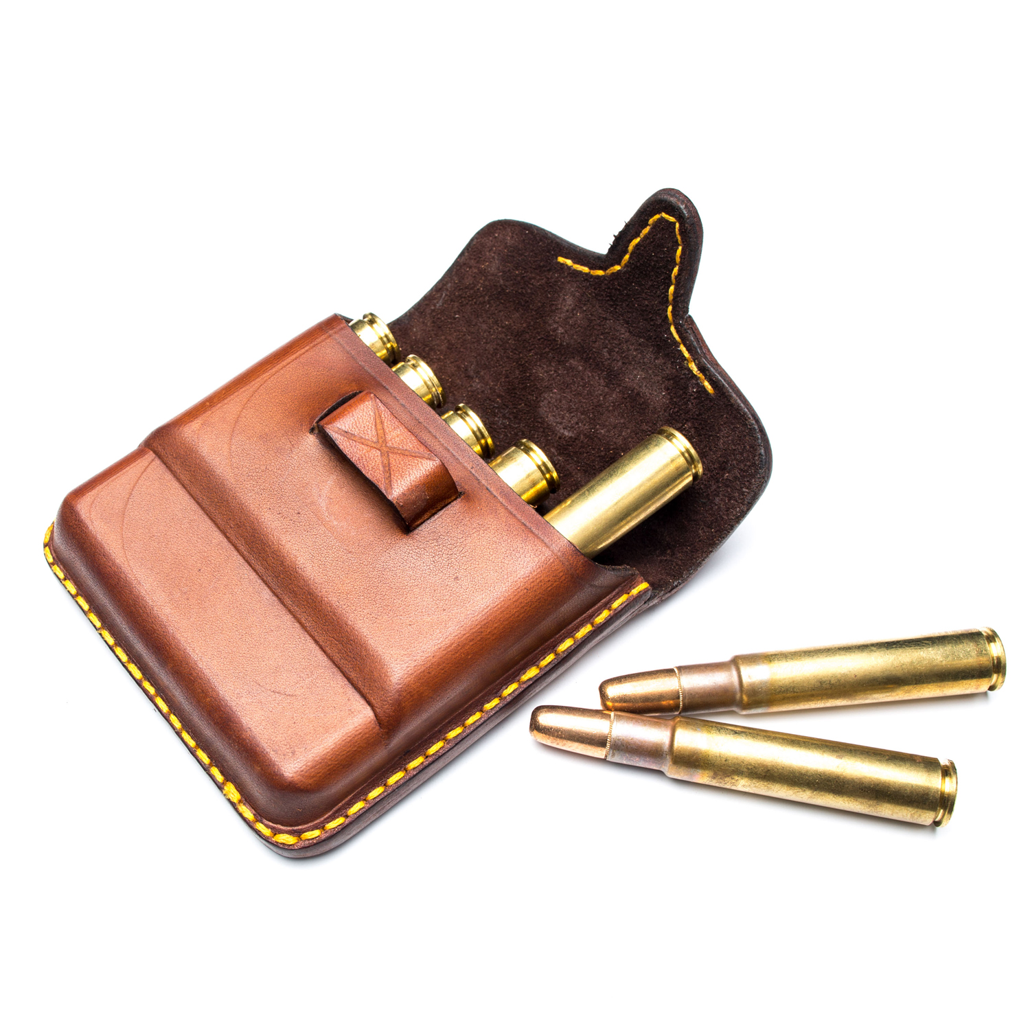 case round 6 Seeland Rifle cartridge cover in leather bullet pouch 